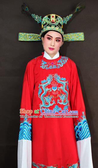 Traditional China Beijing Opera Lang Scholar Embroidered Costume, Chinese Peking Opera Niche Gwanbok Embroidered Robe