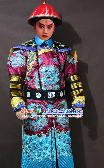 Traditional China Beijing Opera Costume Embroidered Robe, Chinese Peking Opera Qing Dynasty Royal Highness Clothing