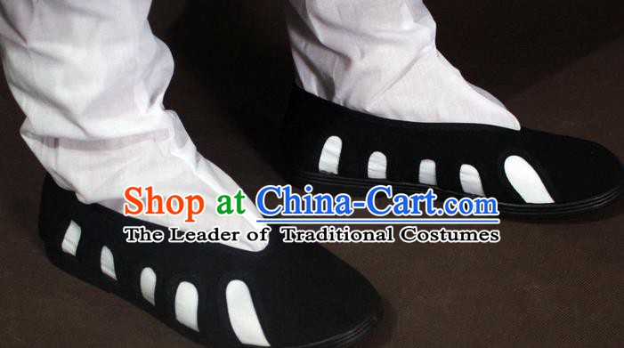 Traditional China Beijing Opera Taoist Priest Shoes, Chinese Peking Opera Monk Shoes