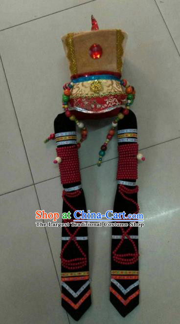 Chinese Traditional Mongol Nationality Hair Accessories Mongolian Princess Hat Headwear for Women