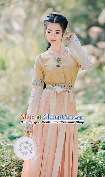 Chinese Traditional Tang Dynasty Young Lady Replica Costumes Ancient Maidenform Hanfu Dress for Women