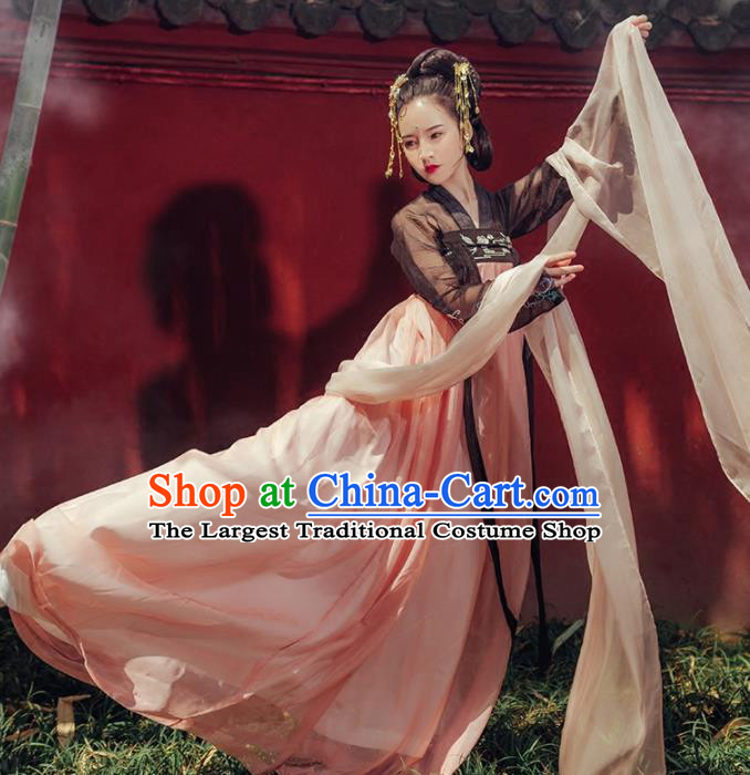 Chinese Ancient Palace Lady Hanfu Han Dynasty Imperial Concubine Queen Embroidered Historical Costumes