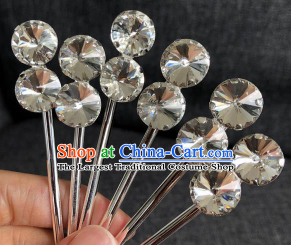 Chinese Traditional Peking Opera Diva Crystal Hair Accessories Ancient Princess Hairpins for Women
