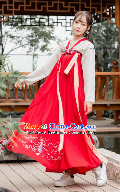 Chinese Ancient Tang Dynasty Princess Embroidered Costumes for Women