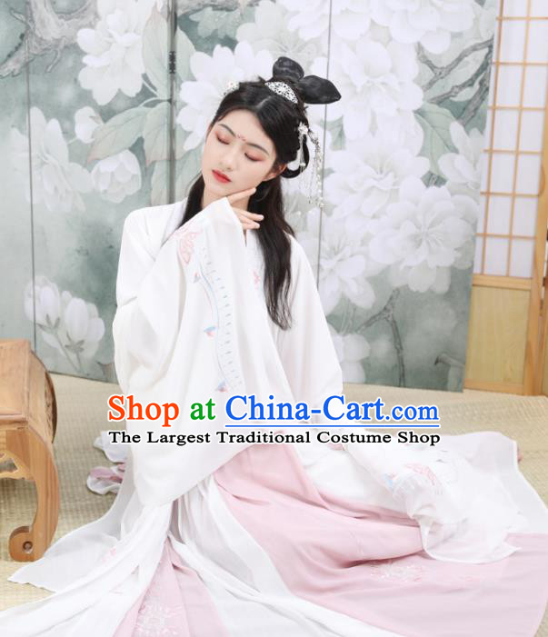 Ancient Chinese Tang Dynasty Imperial Concubine Costumes Embroidered Hanfu Dress for Rich