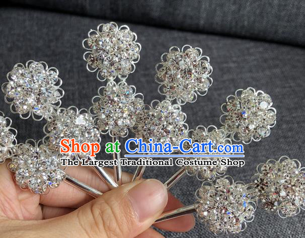 Chinese Traditional Peking Opera Diva Hair Accessories Ancient Crystal Wintersweet Hairpins for Women