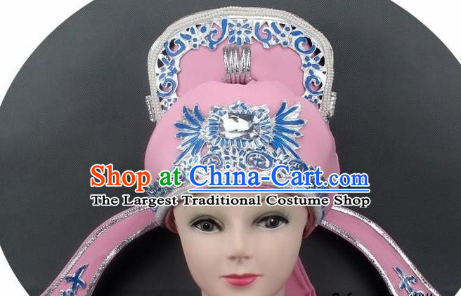 Chinese Ancient Scholar Pink Hat Traditional Peking Opera Niche Headwear for Men
