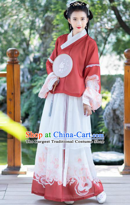 Ancient Chinese Ming Dynasty Historical Costumes Palace Princess Hanfu Dress for Women