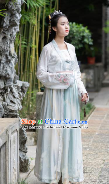 Ancient Chinese Song Dynasty Historical Costumes Nobility Lady Embroidered Hanfu Dress for Women