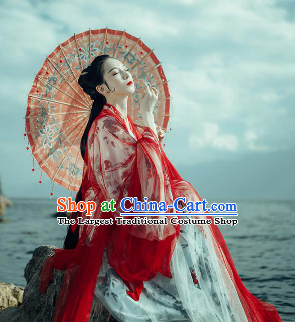 Chinese Traditional Jin Dynasty Imperial Concubine Wedding Historical Costumes Ancient Peri Hanfu Dress for Women