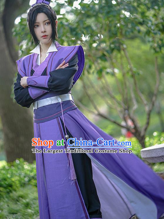 Ancient Chinese Cosplay Costume Chinese Shoes Traditional China Swordsman Clothing and Jewelry Accessories