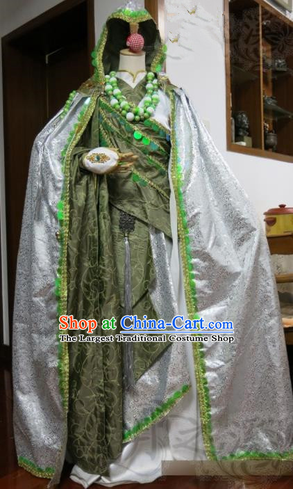 Top Grade Chinese Ancient Cosplay Taoist Priest Swordsman Costumes for Men