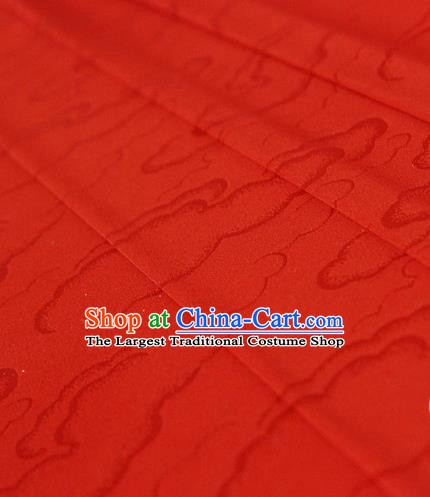 Asian Chinese Traditional Pattern Red Silk Fabric Ancient Hanfu Brocade Fabric Drapery Material