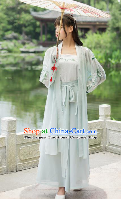 Chinese Ancient Hanfu Dress Song Dynasty Young Lady Embroidered Costumes for Women