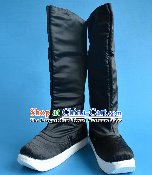 Chinese Traditional Beijing Opera Shoes Ancient Qing Dynasty Minister Boots for Men