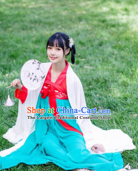 Chinese Ancient Palace Lady Hanfu Han Dynasty Imperial Concubine Queen Embroidered Historical Costumes