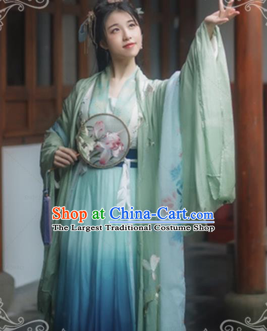 Chinese Ancient Song Dynasty Imperial Consort Hanfu Dress Traditional Embroidered Costumes for Women