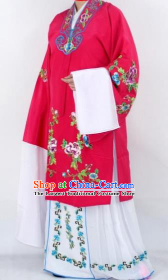 Chinese Traditional Peking Opera Actress Costumes Ancient Nobility Lady Rosy Cloak for Women