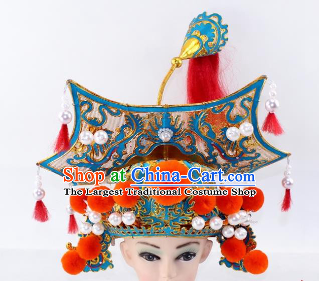 Chinese Traditional Peking Opera Takefu Helmet Ancient General Hat for Men