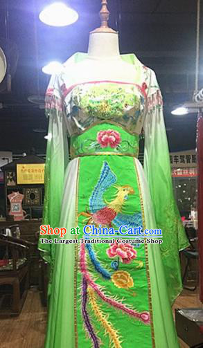 Chinese Traditional Classical Dance Costume Ancient Tang Dynasty Imperial Consort Embroidered Green Hanfu Dress for Women
