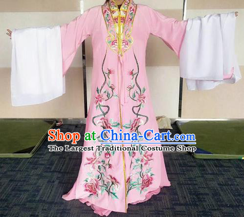 Chinese Traditional Beijing Opera Embroidered Costume Ancient Imperial Consort Pink Hanfu Dress for Women