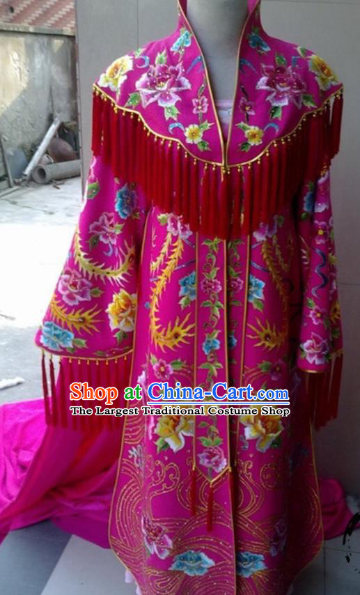 Traditional Chinese Tang Dynasty Costume Ancient Imperial Consort Embroidered Rosy Hanfu Dress for Women