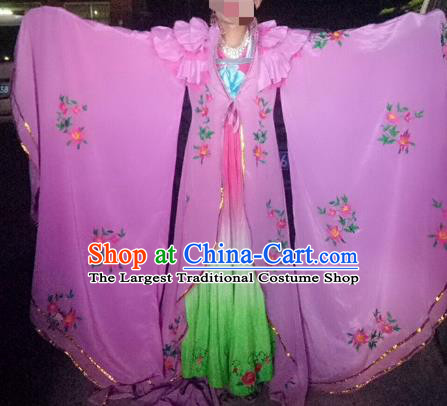 Traditional Chinese Tang Dynasty Imperial Consort Historical Costumes Ancient Embroidered Pink Hanfu Dress for Women