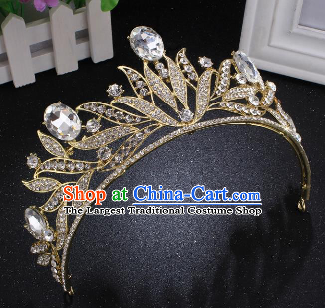 Top Grade Princess Rhinestone Royal Crown Retro Baroque Wedding Bride Hair Accessories for Women