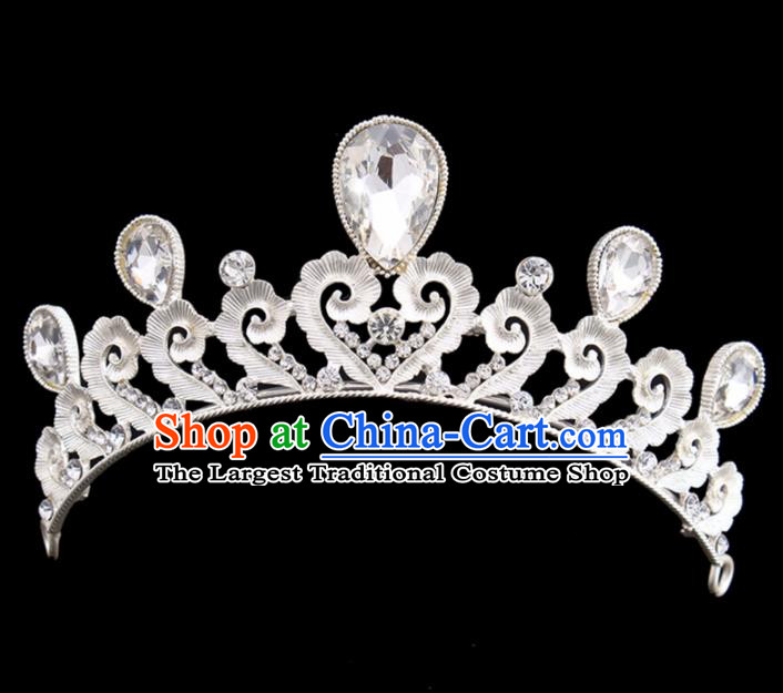 Handmade Bride Wedding Hair Jewelry Accessories Baroque Queen Crystal Royal Crown for Women