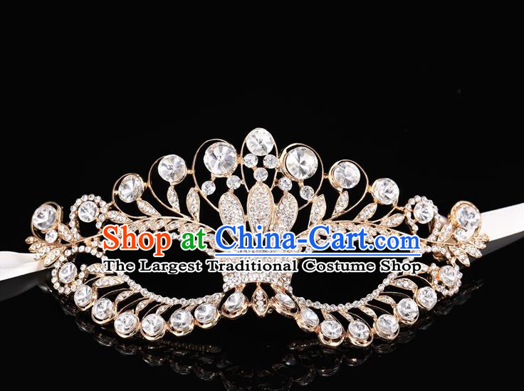 Handmade Halloween Accessories Venice Fancy Ball Cosplay Props Crystal Champagne Masks for Women