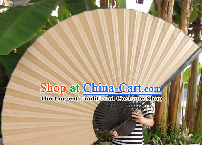 Chinese Traditional Paper Fans Decoration Crafts Handmade Black Frame Folding Fans