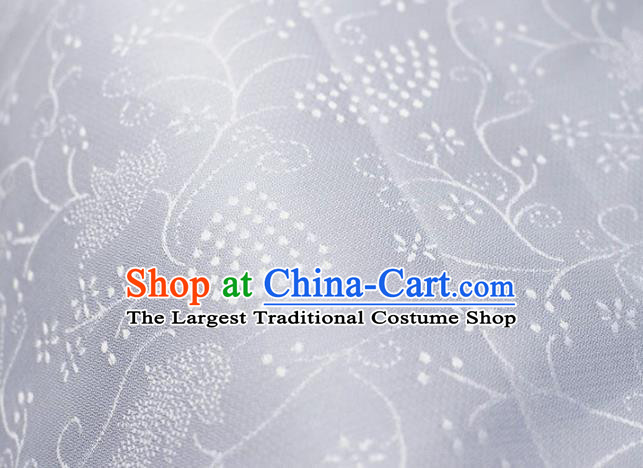 Asian Chinese Fabric Traditional Stria Grass Pattern Design White Brocade Fabric Chinese Costume Silk Fabric Material