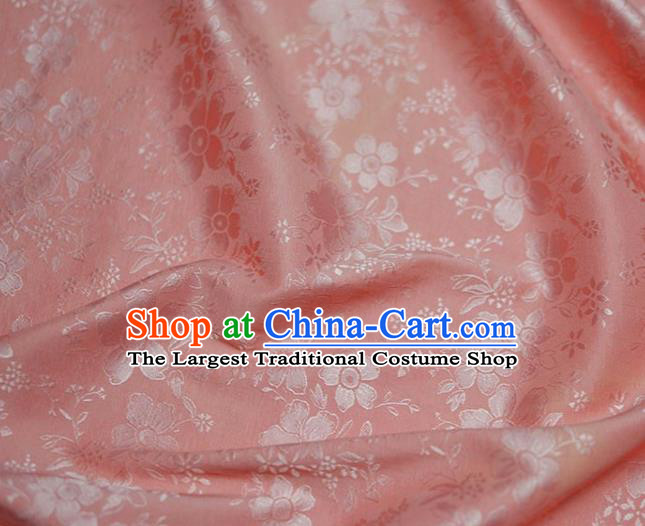 Asian Chinese Fabric Traditional Sakura Pattern Design Pink Brocade Fabric Chinese Costume Silk Fabric Material