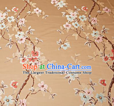 Chinese Traditional Khaki Brocade Fabric Asian Pattern Design Satin Cushion Silk Fabric Material