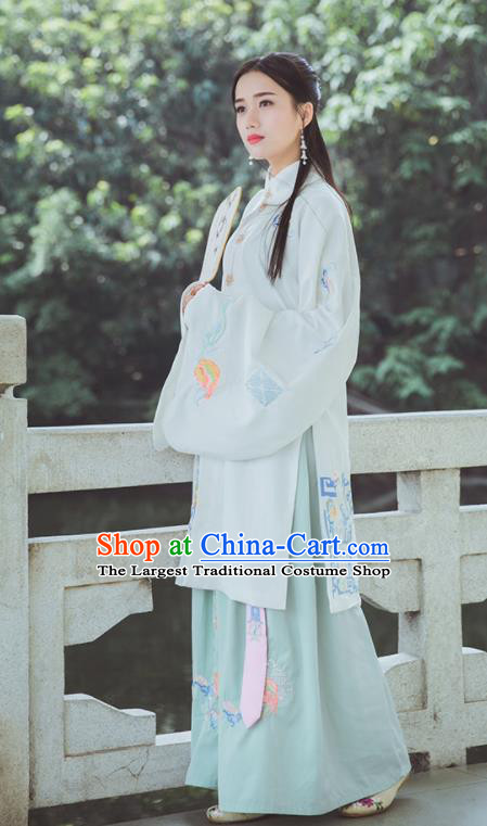Traditional Chinese Ancient Hanfu Dress Ming Dynasty Princess Embroidered Historical Costumes for Women