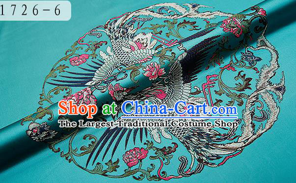 Traditional Chinese Green Brocade Drapery Classical Phoenix Pattern Design Satin Cushion Silk Fabric Material