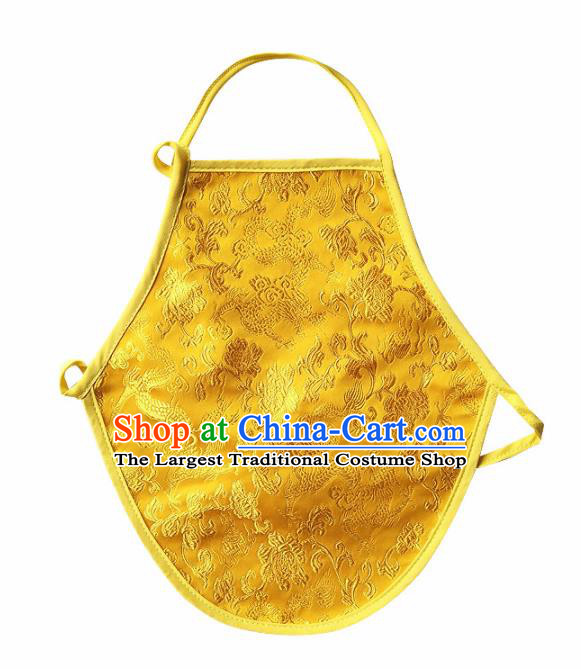Chinese Classical Brocade Bellyband Traditional Baby Embroidered Yellow Silk Stomachers for Kids