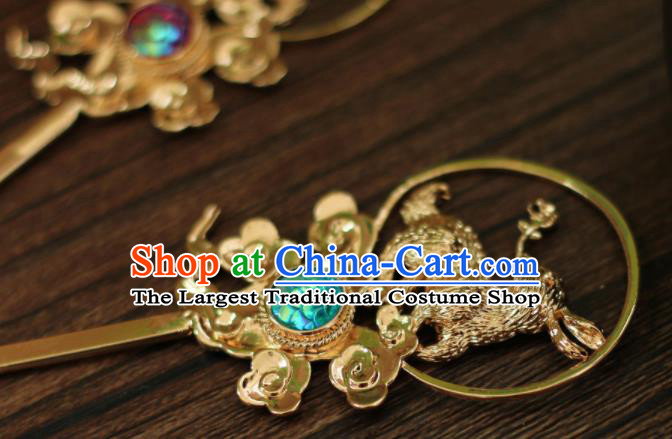 Chinese Traditional Handmade Hair Accessories Ancient Rabbit Hairpins Headwear for Women