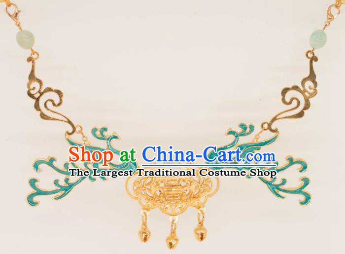 Traditional Chinese Handmade Necklace Ancient Longevity Lock Accessories for Women