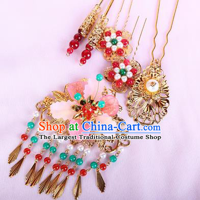 Chinese Traditional Handmade Hair Accessories Ancient Queen Tassel Hair Clips Hairpins for Women