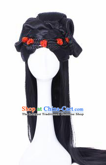 Traditional Chinese Tang Dynasty Princess Wigs Sheath Hair Accessories Ancient Handmade Peri Chignon for Women