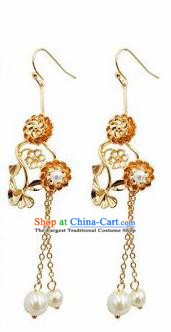 Chinese Traditional Handmade Tassel Earrings Ancient Hanfu Jewelry Accessories for Women