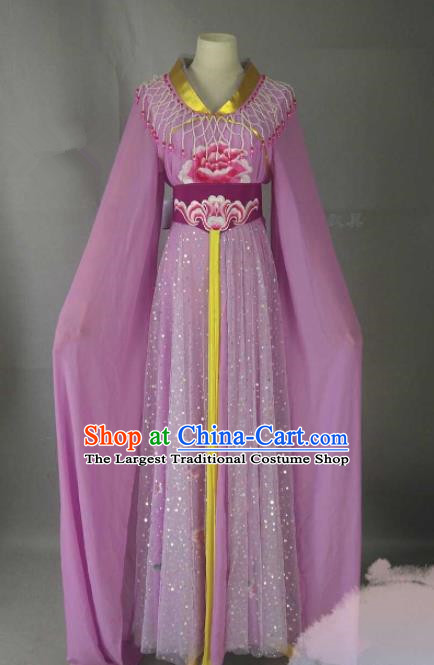 Chinese Traditional Peking Opera Princess Purple Costumes Ancient Fairy Dress for Adults