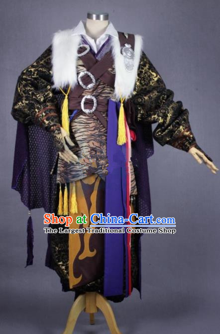 Asian Chinese Cosplay Blade Swordsman Costumes Ancient Royal Highness Clothing for Men