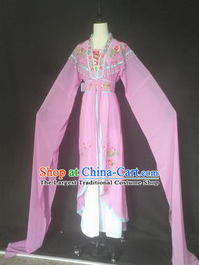Chinese Traditional Peking Opera Costumes Ancient Court Maid Lilac Dress for Adults
