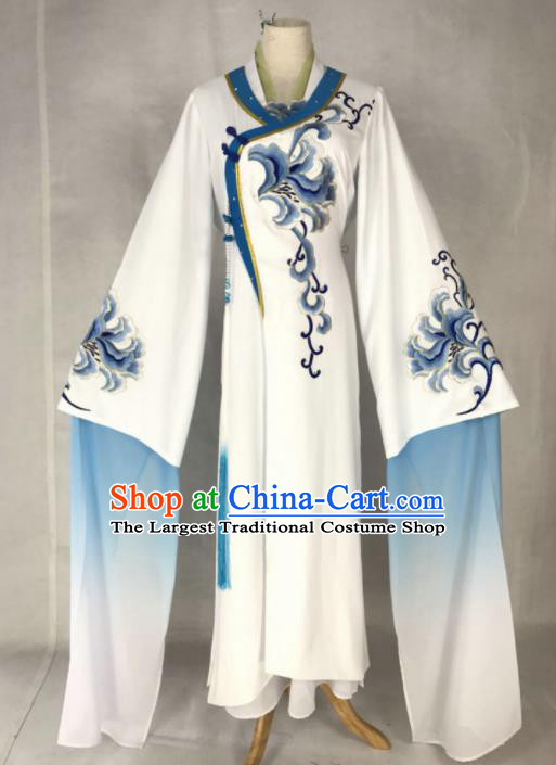 Chinese Traditional Peking Opera Princess Costumes Ancient Beijing Opera Diva Blue Dress for Adults
