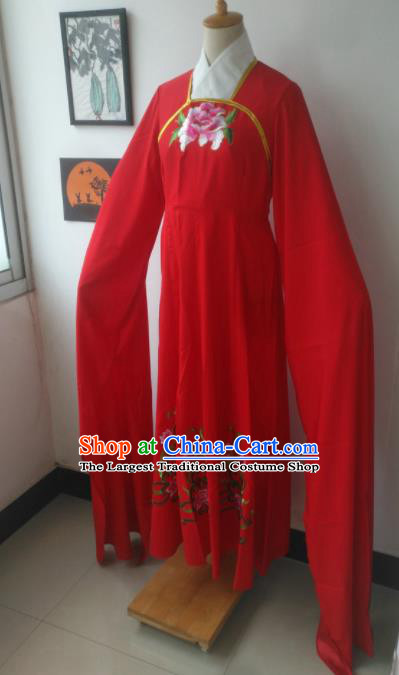 Chinese Traditional Peking Opera Princess Costumes Ancient Fairy Embroidered Red Dress for Adults