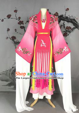 Chinese Traditional Peking Opera Actress Costumes Ancient Imperial Concubine Embroidered Rosy Dress for Adults
