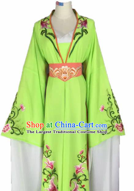 Chinese Traditional Peking Opera Actress Costumes Ancient Maidservants Green Dress for Adults