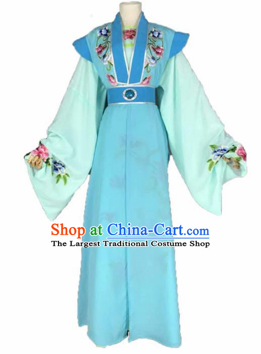Chinese Traditional Peking Opera Niche Costume Ancient Scholar Blue Clothing for Adults